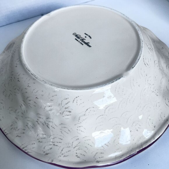 Noble Excellence Napa Valley Serving Bowl 13" Ceramic Fruit Motif Multicolor - Picture 3 of 12